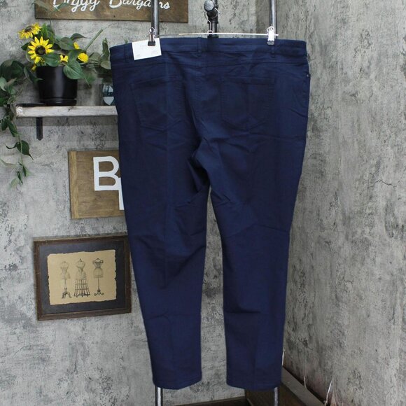 NWT Cj Banks Tapered Straight Fit Mid-Rise Dress Pants JOS-5565 24W Navy Blue - Picture 2 of 9
